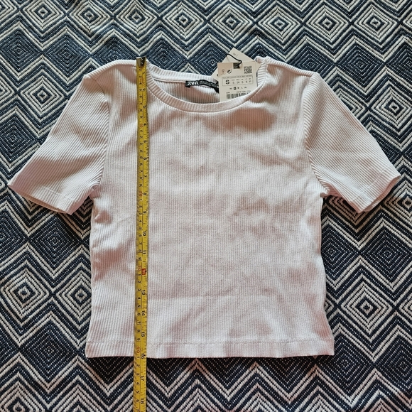 Zara Ribbed Cotton T-shirt - NWT - Small - Picture 9 of 11